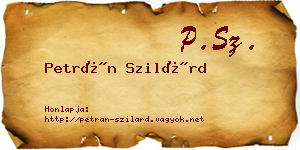 Petrán Szilárd névjegykártya