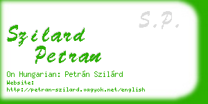 szilard petran business card