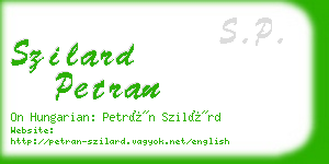 szilard petran business card